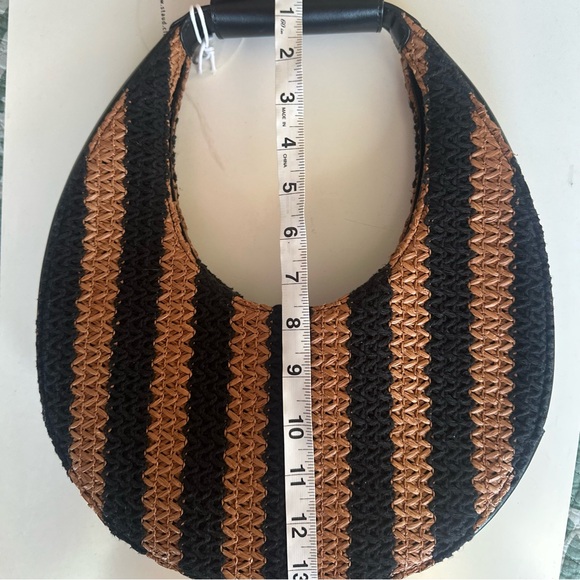 NWT STAUD Woven Raffia Moon Tote Bag - Picture 9 of 12